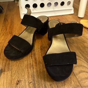Black Chunky Anne Klein Heels
